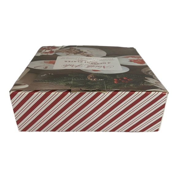 NORTH POLE TRADING CO Dessert Plates Good Tidings Set of 4 Porcelain Bunny Gifts - Picture 13 of 15